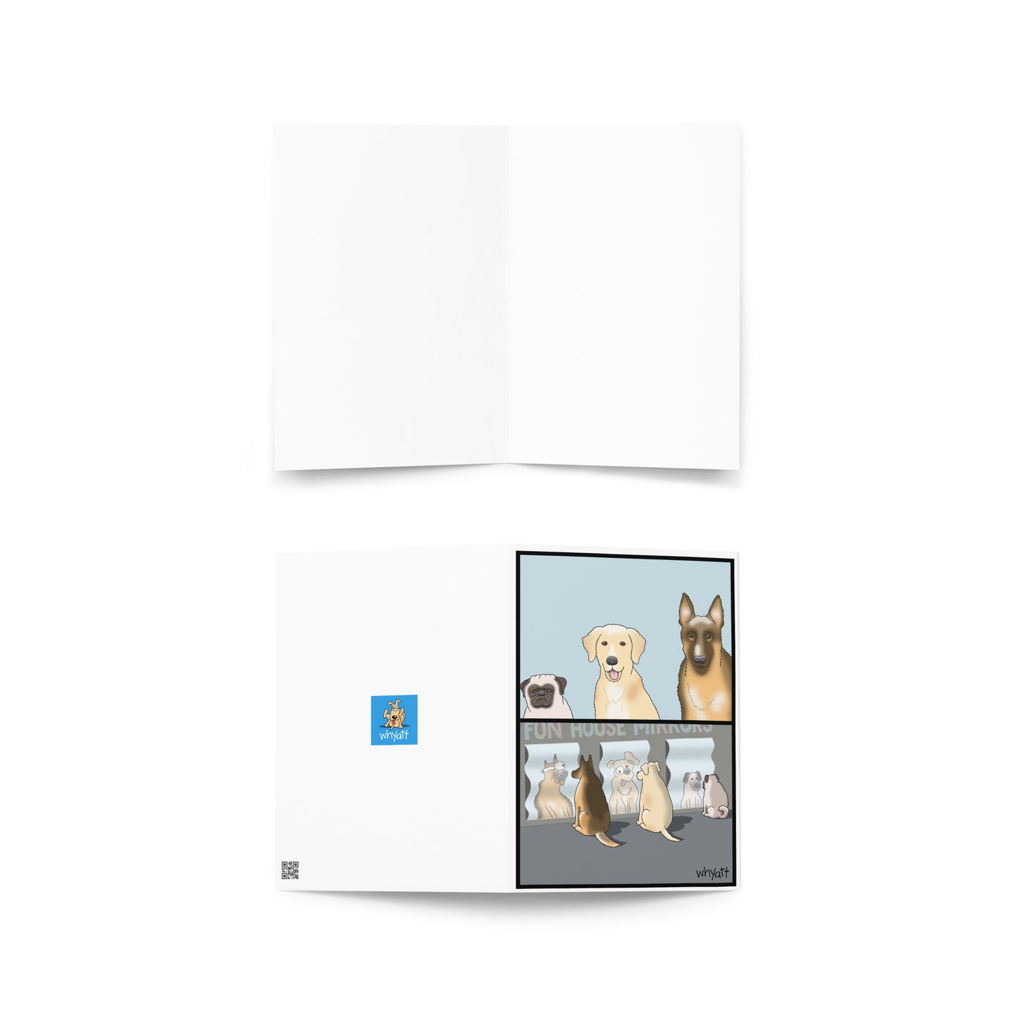 3 Dogs greeting card - Whyatt Cartoons